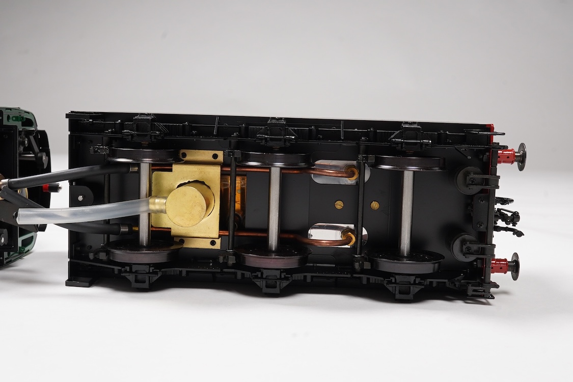 A Gauge One Aster Hobbies live steam Southern Railway Bulleid Battle of Britain Class, 4-6-2 tender locomotive, Spitfire 21C166, the factory ‘Built Up’ version, spirit fired working three cylinder motion, with assembly i